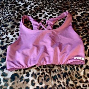 PINK Lace Up Sports Bra